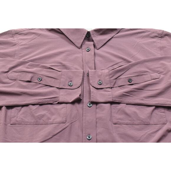 Duluth Trading Co. Women's 1X Plus Size Purple Polyester Blend Blouse Shirt - Picture 7 of 8